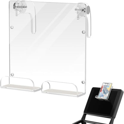 Cosmos Treadmill Tablet Holder & Phone Stand Compatible with Peloton Bike, Treadmill Acrylic Tablet Reading Rack for iPad, Gym Exercise Bike & A5 Book Holder, Adjustable Clamps with Anti-Slip Pads
