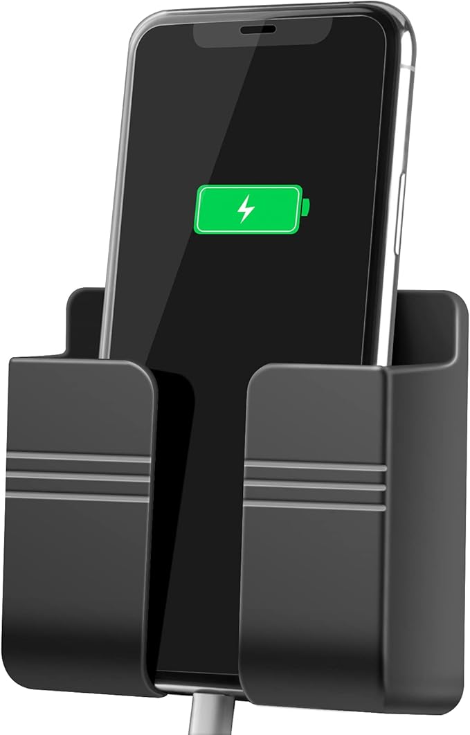 CEI&BPY Wall Mount Phone Holder, Phone Stand with Self Adhesive. Phone Holder for Charging and RV for iPhone and Android (1Pc,Grey)