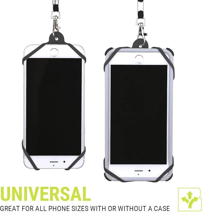 Gear Beast Universal Crossbody Cell Phone Lanyard Compatible with iPhone, Galaxy & Most Smartphones, Phone Case Holder & Cross Body Strap Black