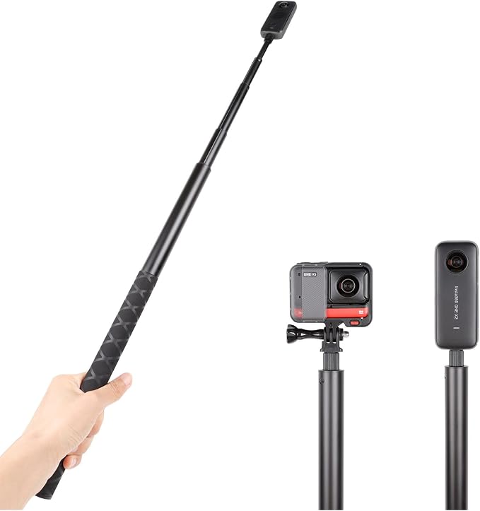 PellKing Long 77inch Invisible Selfie Stick for Insta360 ONE X5,X4, X3, X2, X, Insta360 ONE R, RS, DJI OSMO 360,GoPro Max, Insta 360 Camera 1/4" Extended Monopod Pole