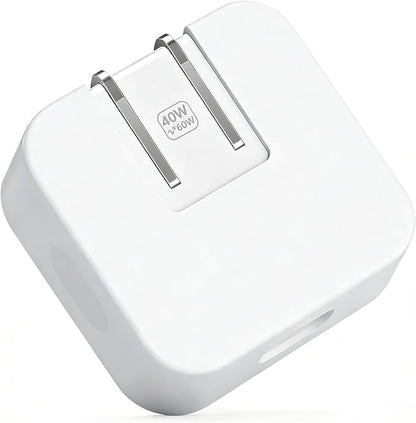 40W Soft Silicone Charger Sleeve Case Protective Cover for Apple 40W Power Adapter & 60W Max Charger, with iPhone 17/16/15, MacBook Air 13/13.6/15, Apple Watch Accessories. White