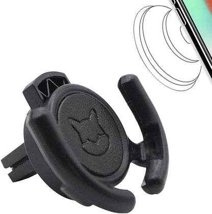 Car Vent Mount Holder 2 Pack - Compatible with Popsocket - Black Leather Car Mount Made for Pop Socket Grips Collapsible Phone Holder for PopMount - with Clip for Horizontal Air Vent ONLY
