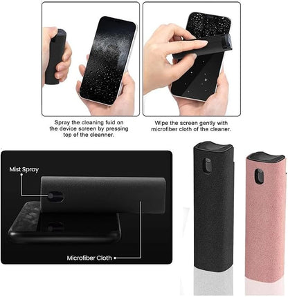 2 Pack Screen Cleaner Spray and Wipe Phone Touchscreen Mist Cleaning Kit for Laptop, Computer, iPad, Laptop, Car Screen, Tablet, Monitor, TV