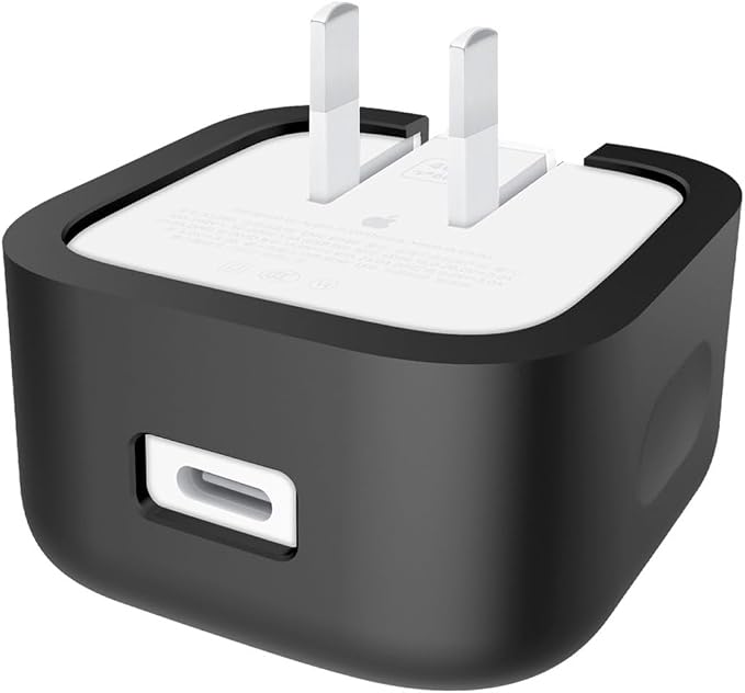 40W Soft Silicone Power Sleeve Case Compatible with Apple 40W Dynamic Power Adapter with 60W Max, Charger Accessories Silicone Case Cover, Scratch Proof Anti-Fall Shockproof Skin Sleeve, Black