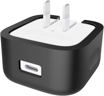40W Soft Silicone Power Sleeve Case Compatible with Apple 40W Dynamic Power Adapter with 60W Max, Charger Accessories Silicone Case Cover, Scratch Proof Anti-Fall Shockproof Skin Sleeve, Black