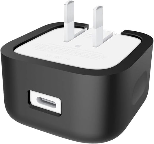40W Soft Silicone Power Sleeve Case Compatible with Apple 40W Dynamic Power Adapter with 60W Max, Charger Accessories Silicone Case Cover, Scratch Proof Anti-Fall Shockproof Skin Sleeve, Black