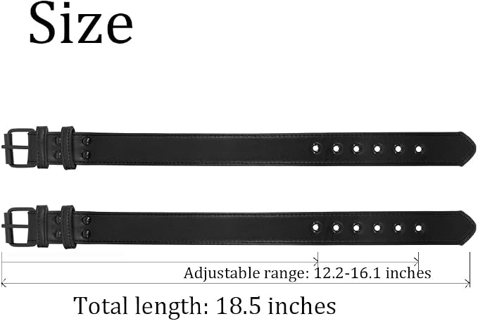 Men Leather Armband Adjustable Bulldog Buckle Bracelet Harness 2-Pack