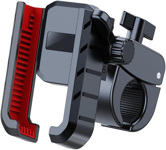 Bike Phone Holder Universal One-hand Operation Bicycle Motorcycle Mobile Phone Mount for iPone 17 16 15 14 13 12, 4.7-7" Smartphone Shockproof & Camera Friendly