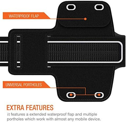 Running Armband Reflective Sports White Gym Workout Case Cover Compatible with Alcatel 7 - LG K51 - LG Q70 - Motorola Moto E5 Plus - Motorola Moto G Fast - Nokia 3 V