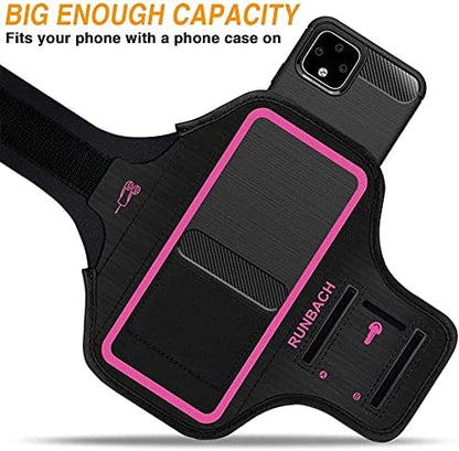 Running Armband for Google Pixel 8/7/6/6 Pro/5a/4XL/3a XL/3 XL, Running Exercise Case with Card Slot for Pixel(Pink)