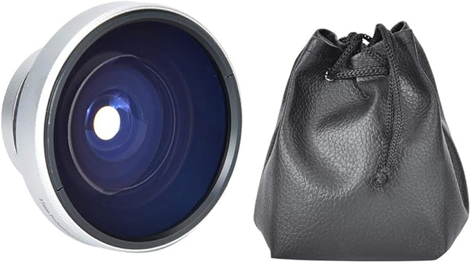 Fish Eye Lens Phone, 37mm 0.25X Super Fisheye Lens, Silver Strong Applicability Additional Lens for 37mm Caliber Camera Lenses