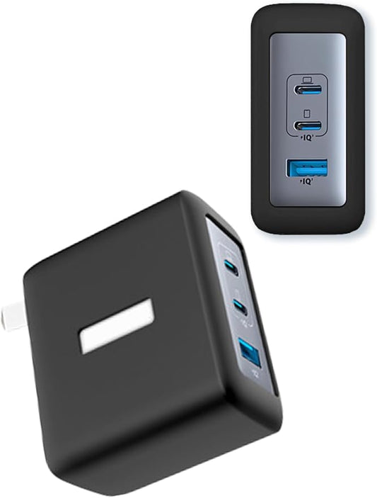 Case for Anker Nano 100W USB-C Charger (Model: A2145), Kids-Friendly Soft Silicone Protective Cover, Shockproof, Waterproof (Black)