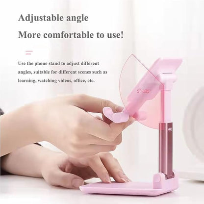 2 Pcs Cell Phone Stand, Adjustable Angle Height Phone Stand for Desk, Foldable Portable Phone Holder for iPhone 14/13/12/Smartphones
