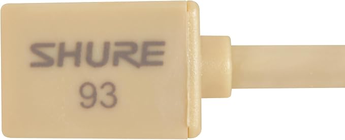 Shure WL93T Lavalier Condenser Microphone - Subminiature Size for Theater, Television, Broadcasting, Video & Film, TA4F/TQG Connector for use Wireless Bodypack Transmitters - Tan