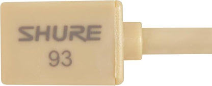 Shure WL93T Lavalier Condenser Microphone - Subminiature Size for Theater, Television, Broadcasting, Video & Film, TA4F/TQG Connector for use Wireless Bodypack Transmitters - Tan