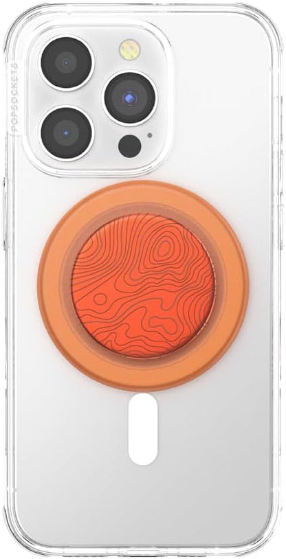 PopSockets Phone Grip for MagSafe, Magnetic Holder, Phone Stand, Orange - Topo