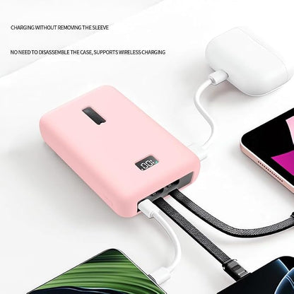 Soft Durable Protective Sleeve for Anker Zolo 20000 mAh 30W Case Dust-Proof Anti-Scratch Shockproof Bump-Resistant Damage-Proof Full Protection Cover Shell Accessories (Pink)