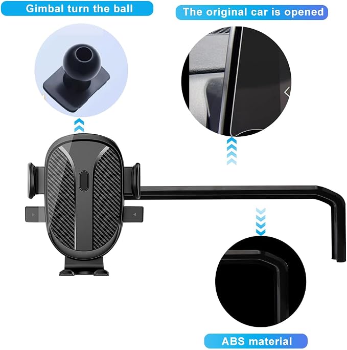 Car Phone Holder for Jeep Wrangler Accessories 2024 2025 Dash Mount Cell Phone Holder for Most Smartphones Auto Interior Accessories Hands-Free 360 Degree Rotation