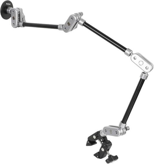 Aluminum Adjustable Overhead Phone Mount with Magnetic Holder - Compatible with MagSafe iPhone 17/16/15/14/13/12 Series, 31.5" Magic Arm & Super Clamp for Desk, Studio, Wheelchair, Tripod