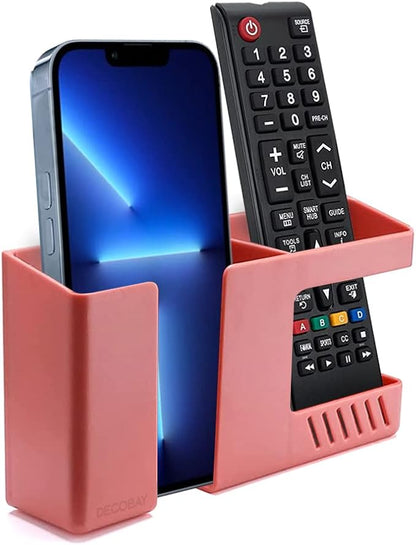 D3 Wall Mount Phone Holder, Punch-Free Wall-Mounted Mobile Phones Charging to Stand, Sticky Remote Control Storage Box Bedside Lazy Mobile Phone Rack, Multipurpose Storage Box (Red)