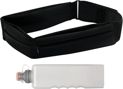 Running Belt with 11oz Water Bottle for Men Women, Slim Sport Workout Fanny Pack Phone Belt Holder Sweat and Waterproof Money Belt for Running Traveling Hiking