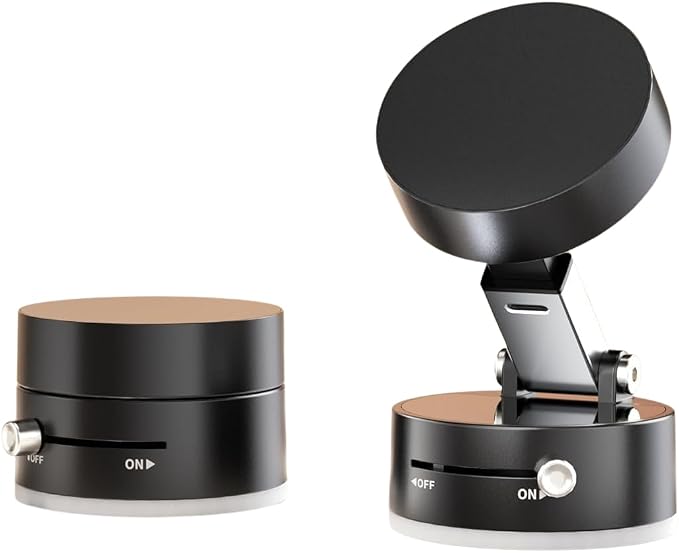 Mayten Magnetic Phone Holder Stand，Suction Phone Mount with Vacuum+TPU Gel Design for All Surfaces, Car Mount with Strong Suction and Adhesive, Compatible with iPhone/Android，All Smartphones (Black).