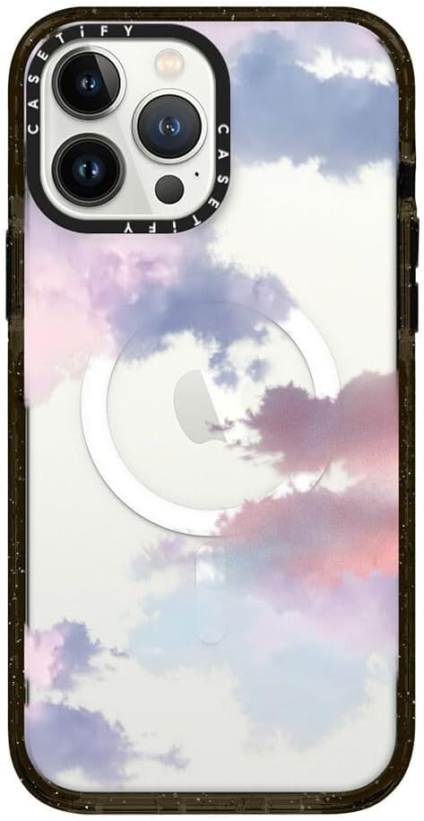 CASETiFY Impact Case for iPhone 13 Pro Max Compatible with Magsafe - Clouds - Clear Black