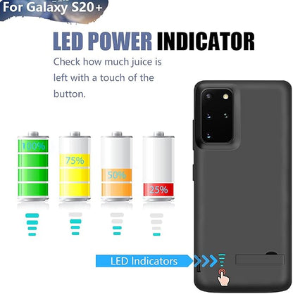 Sitong Battery Case for Samsung Galaxy S20+ Plus 5G, 6000mAh Rechargeable Extended Battery Charging Charger Case, Add 100% Extra Juice, Not Compatible with Galaxy S20 FE (6.7 inch) Black