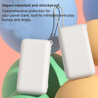 Silicone Case for Xiaomi Built-in Cable Power Bank 20000mAh 22.5W PB2020MI Dustproof Shockproof Soft Silicone Protective Case Skin Sleeve Cover Accessory