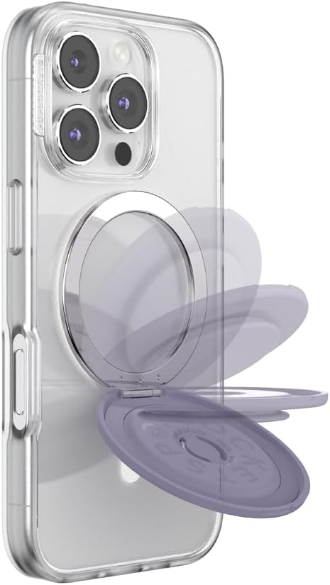 PopSockets Kick-Out Grip for MagSafe, Adjustable Kickstand for Portrait or Landscape, Magnetic Stand, Purple - Dusk