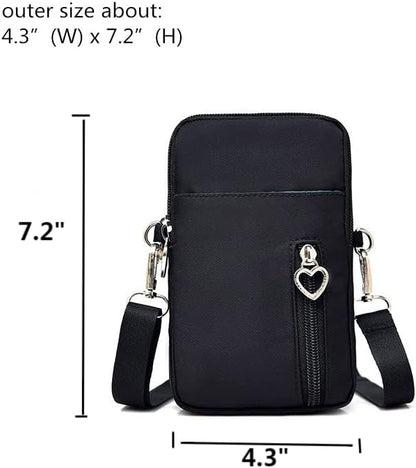 for Samsung Galaxy Z Fold 4, 3, XCover Pro, S22 Ultra Plus, S21 FE, Note9, iPhone 14 Pro Max, Phone Purse Cross Body Armband Cell Holder, Blue #B, M: 7.2''(H)