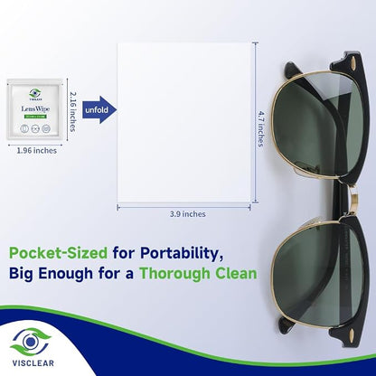Lens Wipes for Eyeglasses, 200 Counts, Extra Moist Individually Wrapped Eyeglass Cleaner Wipes, Safe from Scratches and Streak, Glass Wipes for Eyeglasses, Camera Lens & Electronic Screens