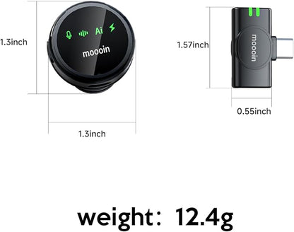 Wireless Lavalier Microphone for iPhone, with AI Noise Reduction – Plug-and-Play Clip-on Mic for iPhone/iPad/Android, Long Battery Life Mini Portable for Vlogging, Live Streaming, Interviews