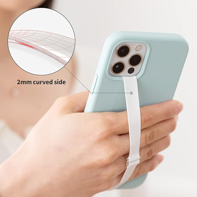 C-Shaped Clip Finger Phone Grip, Sinjimoru Silicone Cell Phone Strap for Phone Case with Clip as Phone Loop Holder for iPhone Case & Samsung Phone. Sinji Loop Clip Navy 210