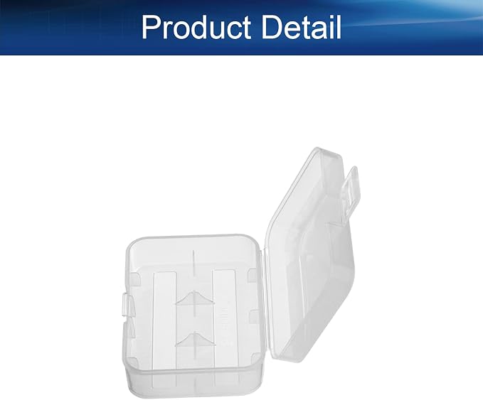 Heyiarbeit Battery Storage Case Holder Box for 2 18500 Batteries, Clear Color (1 Pack)