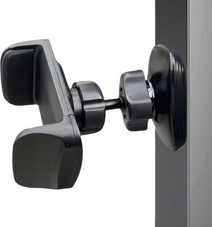 Gym Magnetic Phone Holder Mount, Magnetic Phone Holder with 360° Adjustable Dual Ballhead Arm for Gym Attach to Metal Surface, Gym Phone Holder Compatible with All Smartphones (Black)