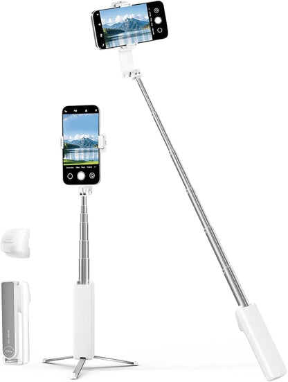 Viozon Aluminum Alloy Wireless Selfie Stick Tripod with Detachable Remote, Lightweight Extendable Phone Stand Compatible with 4–7" iPhone & Android Smartphones