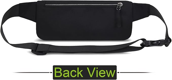 Lightweight Running Belt for Phone with Waterproof Fanny Pack, Adjustable Buckle, and Earphone Port - Store Essentials Snugly for Fitness, Cycling, and Travel, Black, One Size, Sport, XYB-1