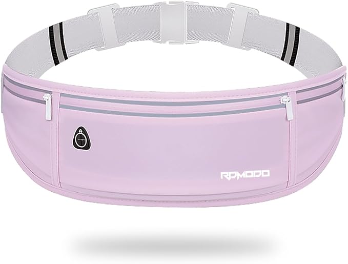 Running Fanny Pack for Women, Running Belts for Men, Water Resistant Waist Pack, Large Capacity Phone Pouch，Adjustable Bounce Free Phone Holder for Running Walking Hiking Cards Key Light Purple