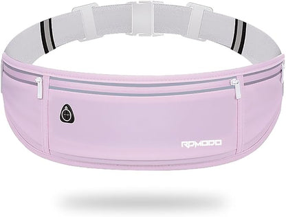 Running Fanny Pack for Women, Running Belts for Men, Water Resistant Waist Pack, Large Capacity Phone Pouch，Adjustable Bounce Free Phone Holder for Running Walking Hiking Cards Key Light Purple