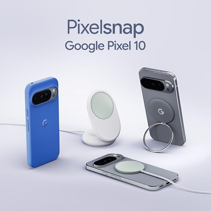 Google Pixelsnap Phone Charger with Stand - Fast-Charging 25W Qi2 Wireless Charger and Stand - Compatible with Pixel Phones and Qi-Certified Devices - Charger Adapter Sold Seperately