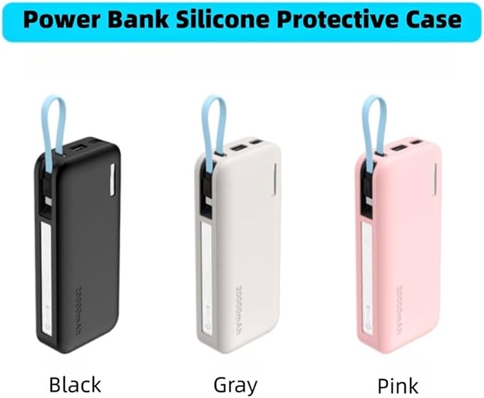 Silicone Protective Case for CUKTECH CP25 20000mAh Power Bank Long Lasting Protection and Full Functional Access (Gray)