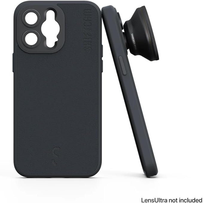 ShiftCam Leather Camera Case Compatible with iPhone 14 | Built-in Lens Mount | Magnetic-Case | Shoot Stunning Photos Instantly (iPhone 14 Series, iPhone 14 Plus) Charcoal