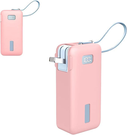 Case for Anker Nano 3-in-1 Portable Charger 10000mAh – Washable Protection Sleeve, Full Access to Charging Ports, Shockproof, Drop-Resistant, with Case-Friendly Charging[Pink]
