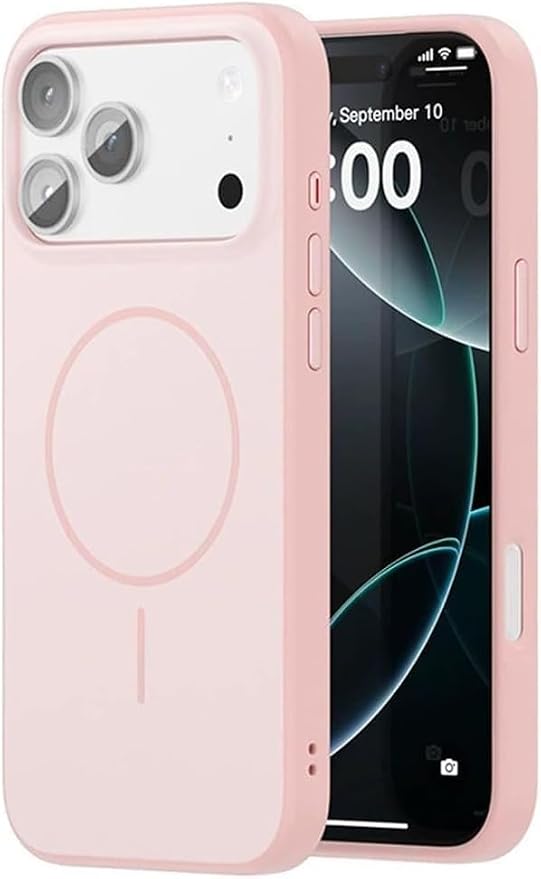 Magnetic Cover for iPhone 17 Pro Max/17 Pro/Air/17, Slim Minimalist Support Wireless Charging Impact Resistant Phone (17,Gray) (17 Pro,Pink)