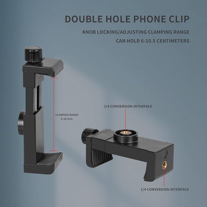 Magic Arm with Clamp, Long Articulating Arm Camera Mount, Adjustable Phone Mount Holder 360° Rotation, Mic Arm for Microphone, LED Lights, for Phone, Tripod, Desk, Table