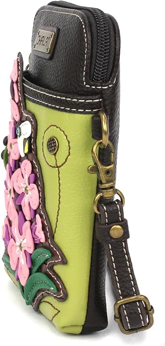 CHALA Plant Life Collection Cell Phone Crossbody Purse-Women PU Leather/Canvas Multicolor Handbag with Adjustable Strap