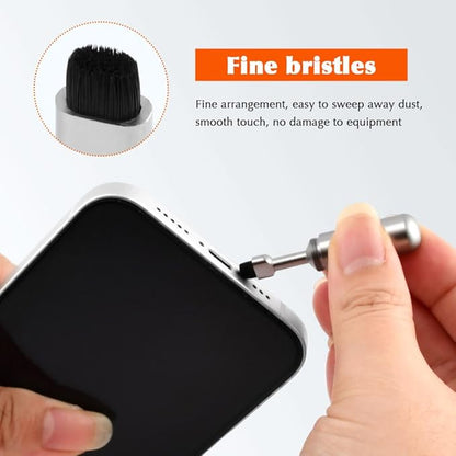 Alloy Steel SIM Card Tray Removal Tool with Cleaning Brush & Keyring, 2 in 1 EDC Portable Keychain Eject Pins Reset Needle Opener Cleaning Pen foriPhoneAirpodsiPadSamsungGalaxy