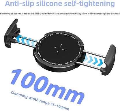 Magnetic Phone Holder for Gym, MagSafe iPhone & Android – Dual Magnet Mount with Universal Clamp, Attaches to Squat Racks & Metal Equipment, Workout Recording Accessory for Men & Women, Black