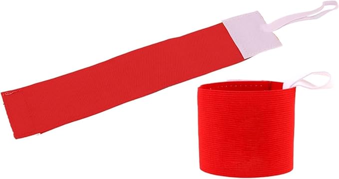 Red Adult Squad Armbands Elastic Non-Slip Adjustable Arm Band Neon Colored Adhesive Armband for Soccer Football Training Team Sports Supplies Protective Armbands